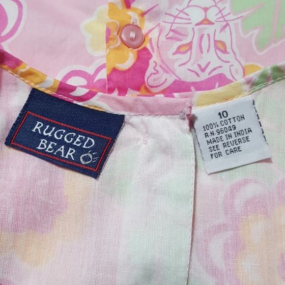 Rugged Bear two-piece cotton floral tiger sleeveless blouse gathered skirt set - Picture 8 of 8